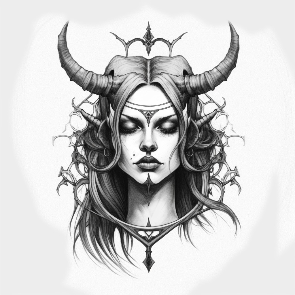 Lilith - tatoo inspirace via AI Midjourney 6